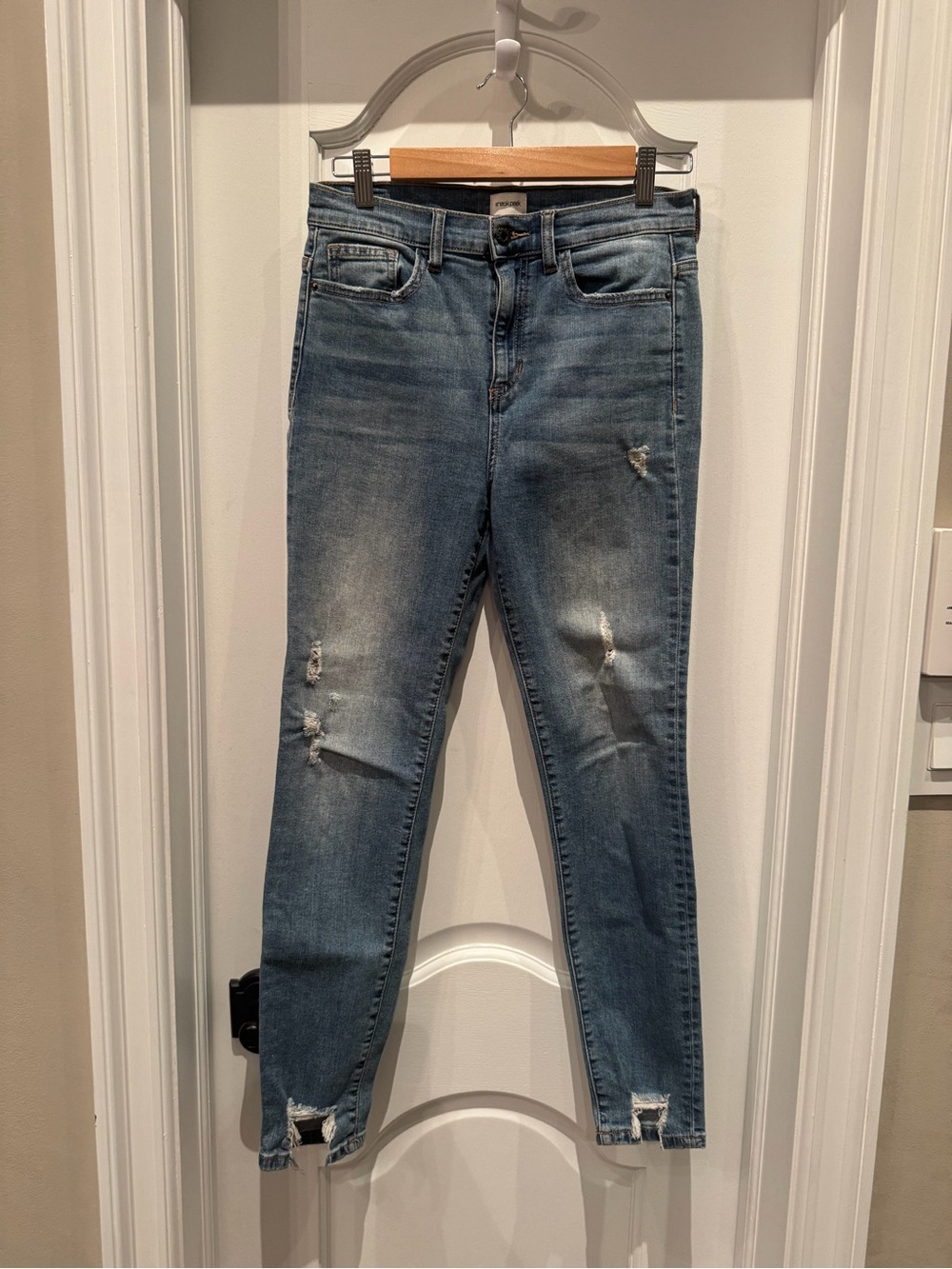 Sneak Peek Light Blue Distressed Skinny Jeans/Jeggings